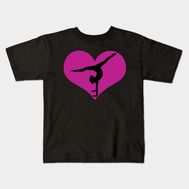 Handstand Heart Kids T-Shirt by XanderWitch Creative